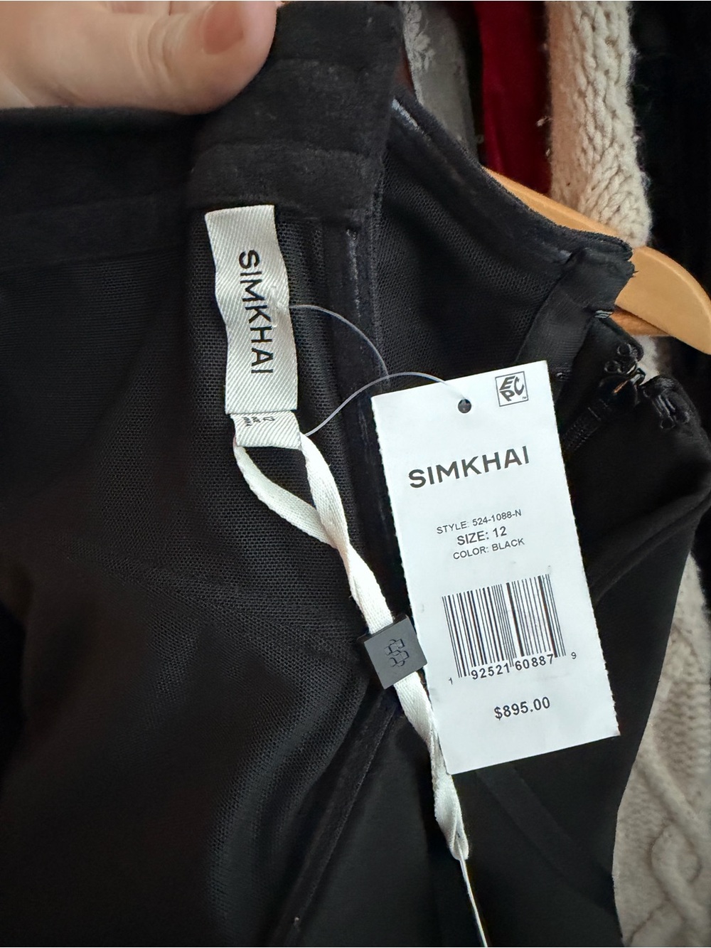 New With Tags SIMKHAI Dennison Dress Strapless Black Midi - Picture 12 of 12